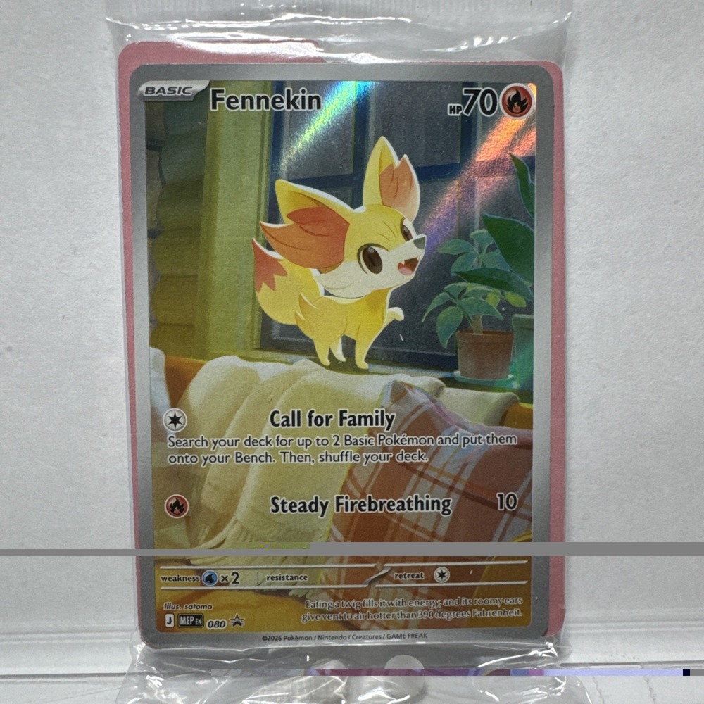Pokemon Fennekin 080 MEP Mega Evolution Promo Holo Sealed Card